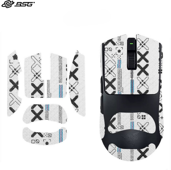 BSG 레이저 VIPER 바이퍼 V4 PRO 마우스 전용 그립테이프 풀커버 바브삼 논슬립패치 스티커 보호스킨 땀방지 변색방지 BTL, 1개, 화이트