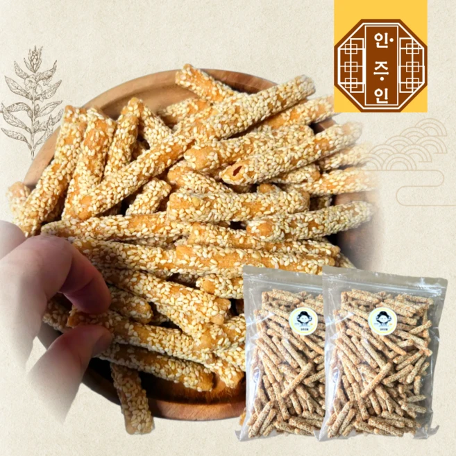 구운 참마깨스틱 대용량 고소 달콤 건강 부모님간식, 2개, 500g - 쿠팡