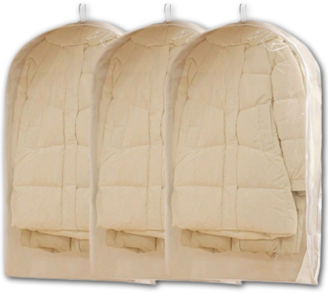 샵리빙 부피감소 2단 잠금 옷걸이형 압축커버 압축팩, 1세트, 3개입