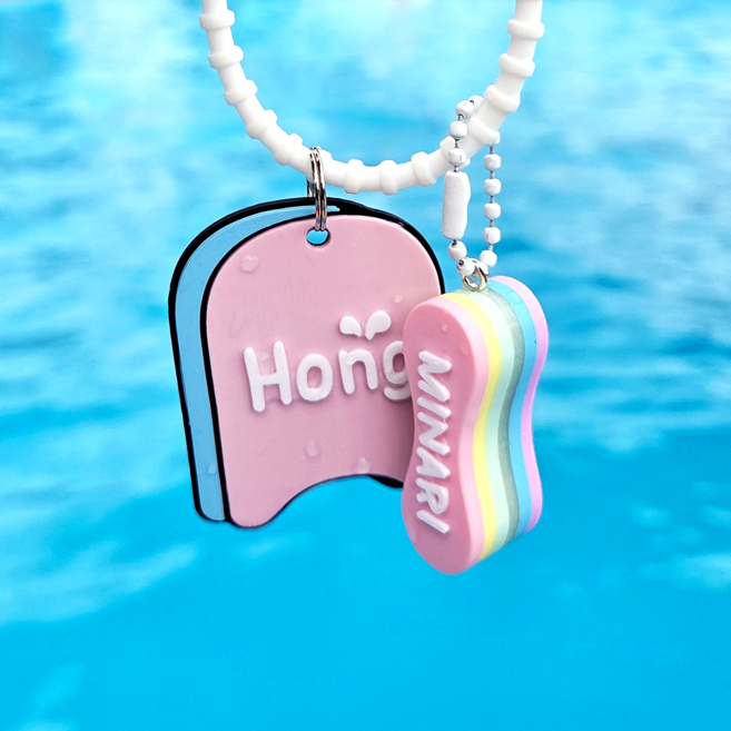 킥판 풀부이 땅콩 수영장 가방 수영인 키링 땅콩 열쇠고리 3D네임택