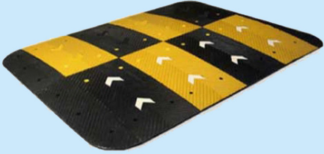 Z01019 방지턱 과속방지 고무 도로턱 경사면 폭 2000mm, 노랑몸통-낱개, 1개