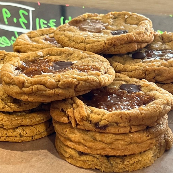 수제 유기농 아메리칸 쿠키 솔티드카라멜초코칩쿠키, 1개, 80g