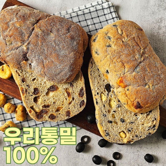 향연지 우리밀 올리브치즈 175g+무화과 175g 치아바타 빵 통밀가루가 아닌 발아 통밀빵, 1개