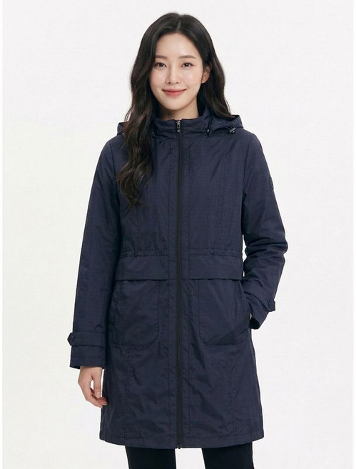 크로커다일레이디 네이비 후드 탈부착 허리 스트링 점퍼 CLCMJP205