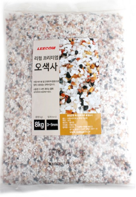 리컴 프리미엄 오색사 바닥재 3~5mm 8kg, 혼합색상, 1개