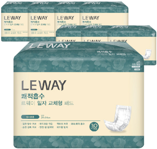 미래생활 르웨이 일자형 실버패드 성인용 속기저귀 +바디로션50ml증정, FREE(onesize), 30개입, 8개