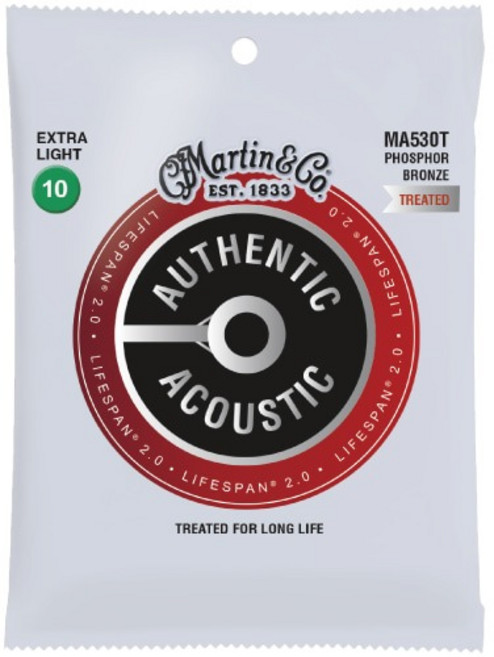 마틴 통기타줄 스트링 Martin MA530T Phosphor Bronze Extra Light, 1개