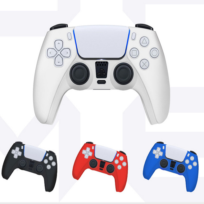 {PS5} GAMMAC 듀얼센스 무선 컨트롤러용 패드 실리콘 커버 {4가지색상중 택1}, 레드, 1개