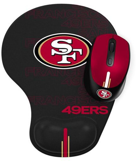 SOAR NFL 무선 및 마우스 패드 (Team Name-San Francisco 49ers), 1개