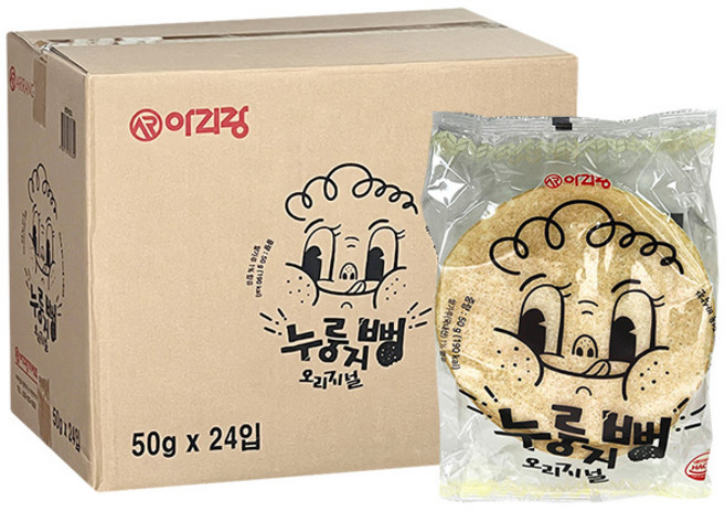 이호 편의점 간식 배달 누룽지 뻥튀기 심심풀이 간식 부모님 간식 어린이 간식, 24개, 50g