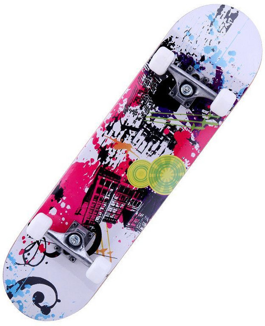 專業成人兒童幼童滑板 四輪楓木板 初學者造型雙翹板, 城市迷人（專業級高彈輪）, 1個