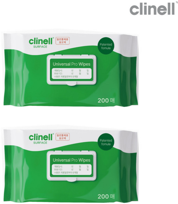 클리넬 소독티슈 유니버셜 프로 와입스 200매 Clinell Universal Pro Wipes, 화이트, 2개, 200매입