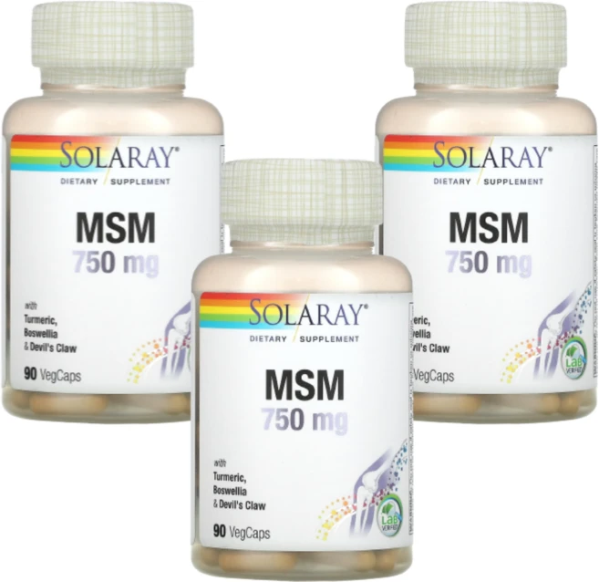 [Solaray] MSM 750 mg 90 베지캡슐 3SET, 90정 - 쿠팡