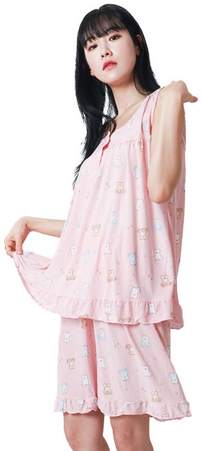 폭스 냉감 캐릭터 민소매 잠옷세트 E6 여성용