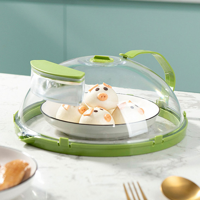 편한생활연구소 촉촉하게 전자레인지 덮개, 1개, 그린