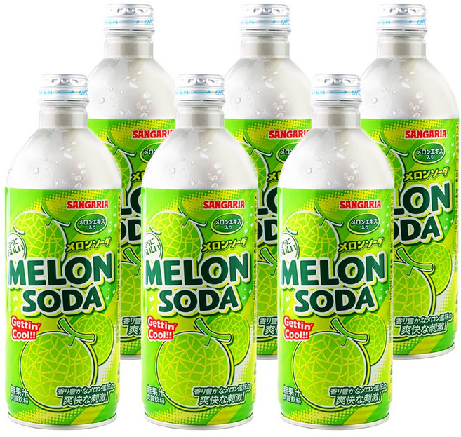 산가리아 멜론 소다 음료, 500ml, 6개