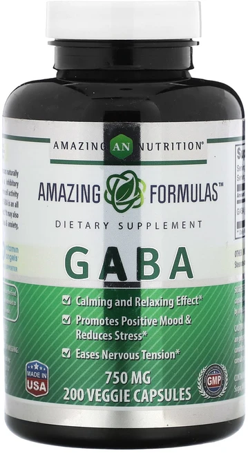 Amazing Nutrition GABA 750mg 200 베지캡슐, 200개, 1개, 200정 - 쿠팡