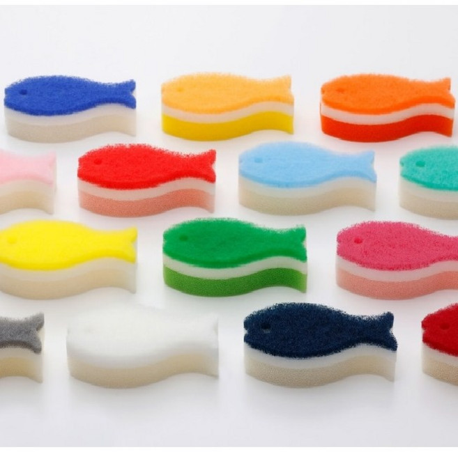 마나 물고기 수세미 일본 스펀지 MARNA, 1개, 화이트, 1개