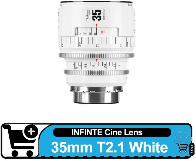 7artisans 인피니티 시네 렌즈 35mm T2.1 50mm T2.1 85mm T2.1 MF 풀프레임 대구경 렌즈 (캐논 EF PL 마운, 02 PL, 07 35mm T2.1 White