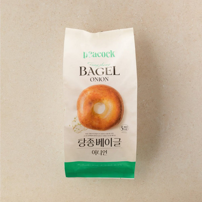 피코크 탕종 베이글 어니언 450g, 5개