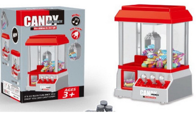 CANDY GRABBER 兒童夾娃娃機玩具, 1個, 娃娃機+24枚遊戲幣(彩盒)