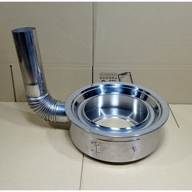 如是軒 戶外便攜式不銹鋼柴火爐 二次燃燒火箭爐, 1個, 聚火盆