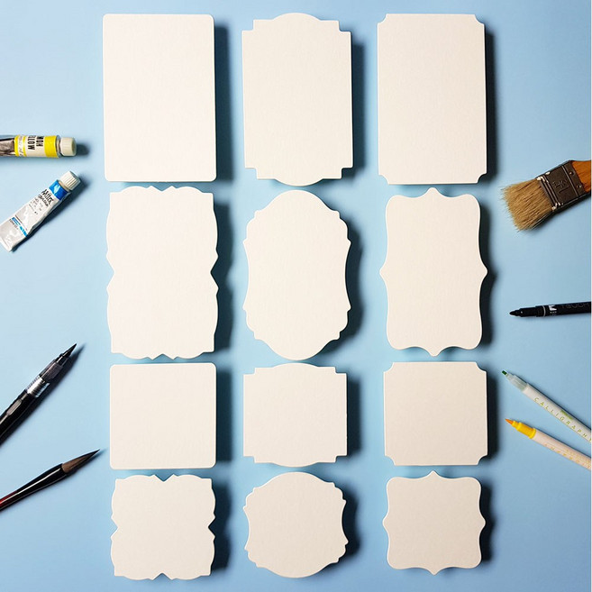 두꺼운 미술 공예 용지 종이타일 캘리그라피 젠탱글 수채 일러스트 드로잉 무지엽서 메세지카드 만들기 축하 생일 감사, 9x9A 10장