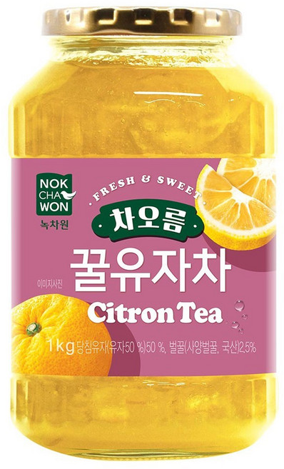 녹차원 차오름 꿀유자차, 1kg, 3개