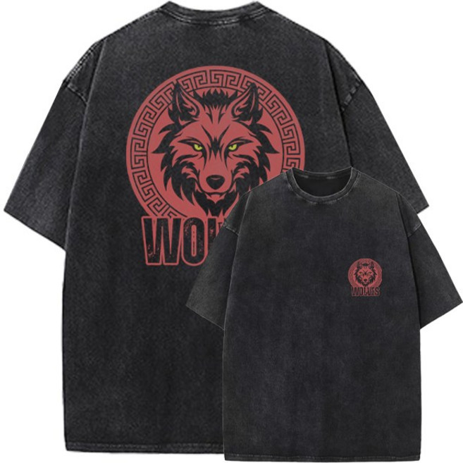 마제클로 240G 피그먼트 오버핏 반팔티 프린트 워싱 반팔