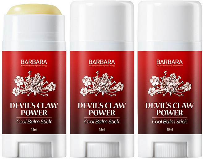 바르바라 악마의발톱 파워 리커버리 쿨밤 스틱, 3개, 15ml