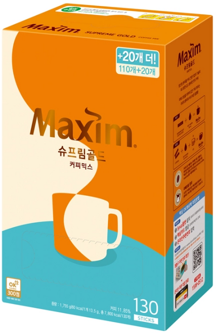 맥심 슈프림 골드 커피믹스, 13.5g, 130개입, 2개