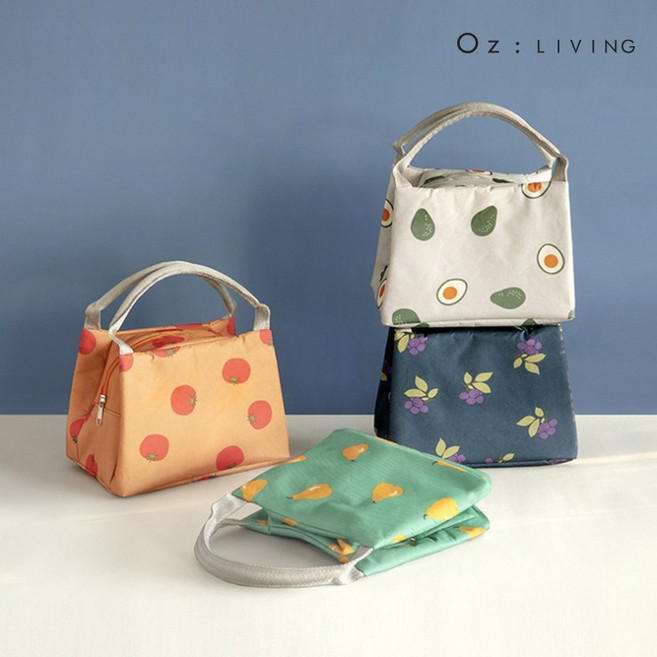 오즈리빙 가정용 컴팩트 보냉백 귀여운 보냉파우치, 컴팩트보냉백 네이비