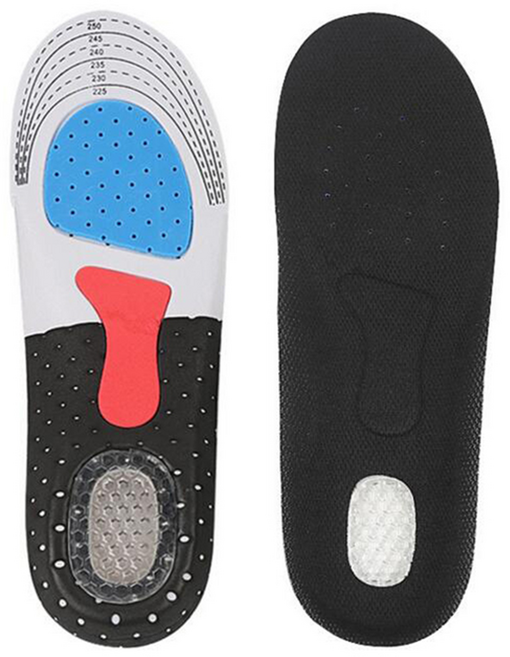 장시간 조깅 행군 물집방지 실리콘 쿠션 깔창, 1개, M(225-250)