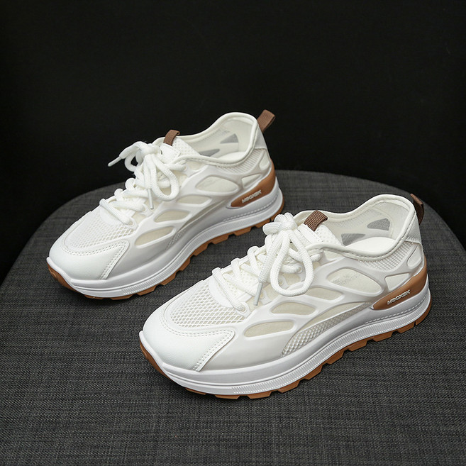 ANYOU 여성용 여름 통기성 메쉬 어글리 슈즈 가벼운 데일리 키높이 런닝화