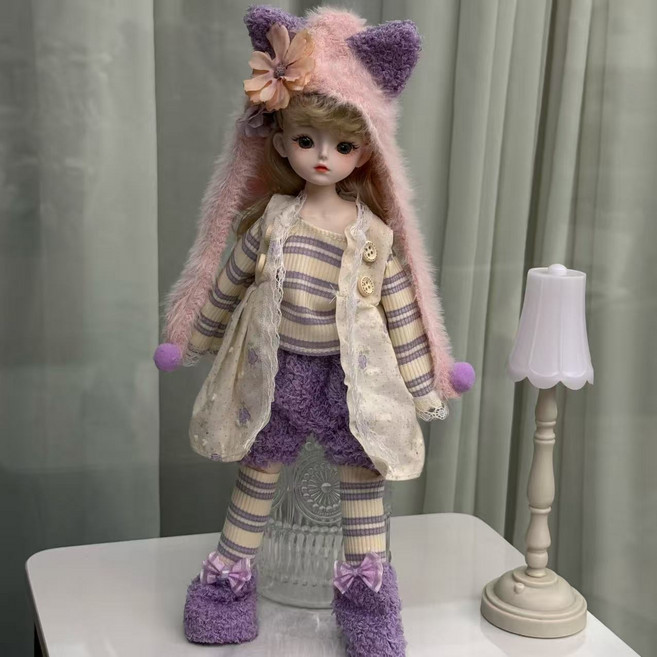 BJD 6分 30厘米 可愛洋娃娃 換裝玩具 套裝, 1個, 29CM.【芋曉紫】【衣服+鞋子+娃娃】整套娃娃29.99cm
