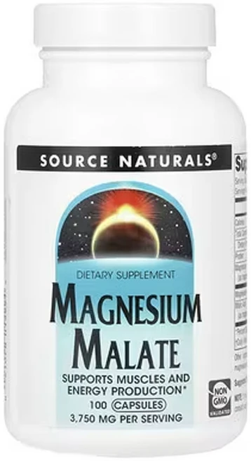 Source Naturals 마그네슘 말레이트 캡슐 100정(캡슐 1정당 625mg) Naturals (소스 내추럴스), 1개, 100정 - 쿠팡