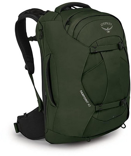오스프리 남성용 파포인트 55L 백팩 블랙_166918, 40L, Gopher Green_166918