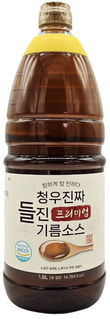 청우 들기름이 들어간 프리미엄 맛기름 기름소스, 1개, 1.8L