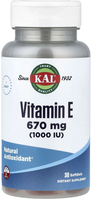 KAL 비타민E 670mg(1000IU) 소프트젤 30정, KAL 비타민E 670mg1000IU 소프트젤 30정, 1개 - 쿠팡