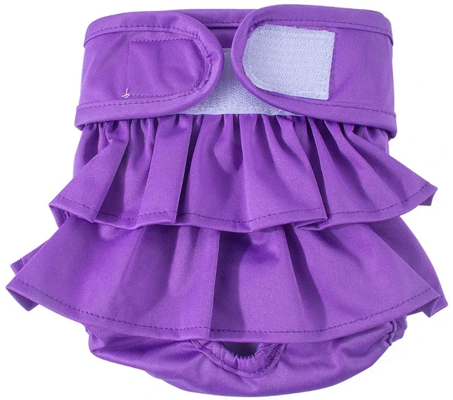 조정 가능한 개 기저귀 여성 재사용 빨 작은 중간 솔리드 컬러 드레스 Cutey 애완 동물 용품, 01 S, 01 purple