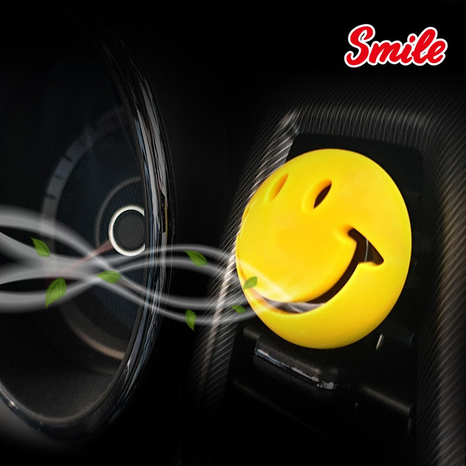 국내제작 차량용 송풍구 귀여운 스마일 방향제, 멀베리, 1개