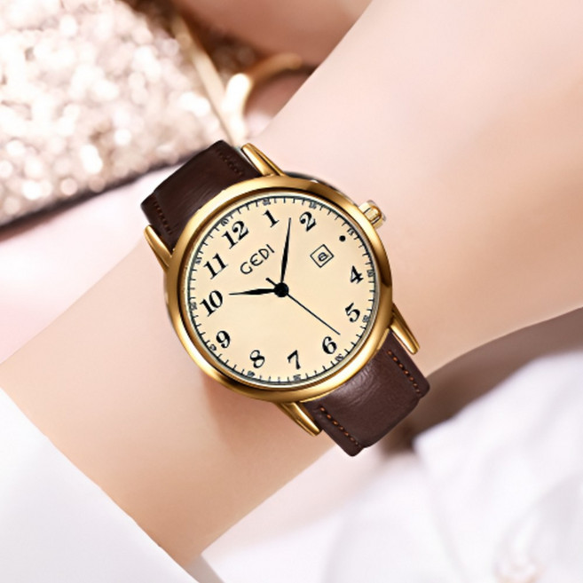 포스워백 여자 클래식 가죽 손목 시계