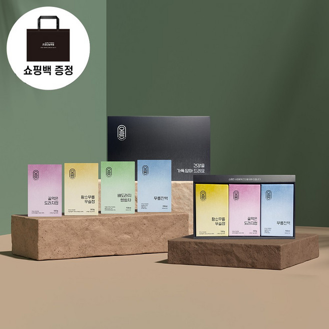 건강가득 3종 선물세트 (꿀먹은도라지청 스틱/황소무릎우슬청 스틱/배도라지쌍화차/무릎진액 3종 선택), 1세트, 무릎진액+무릎진액+무릎진액