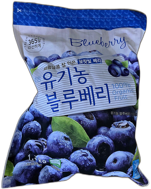 블루베리 유기농 냉동 세척 선물용 미국 과일 단백질 식이섬유 식품 1.3kg 3팩, 3개, 1없음