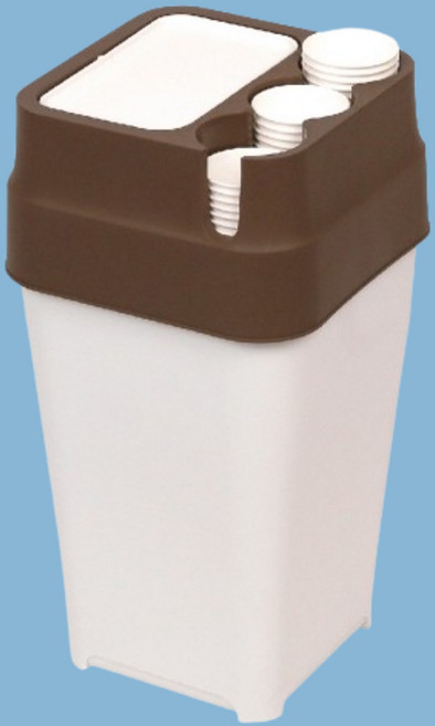 휴지통 종이컵 수거함 브라운 쓰레기통 겸용