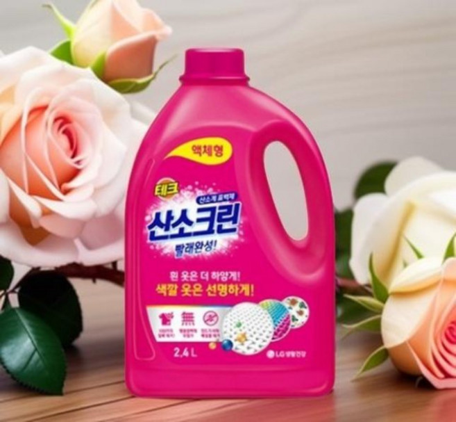 LG 테크 산소크린 플러스 액체형 세제 산소계 표백제 세탁세제 액체세제, 1개, 1ml