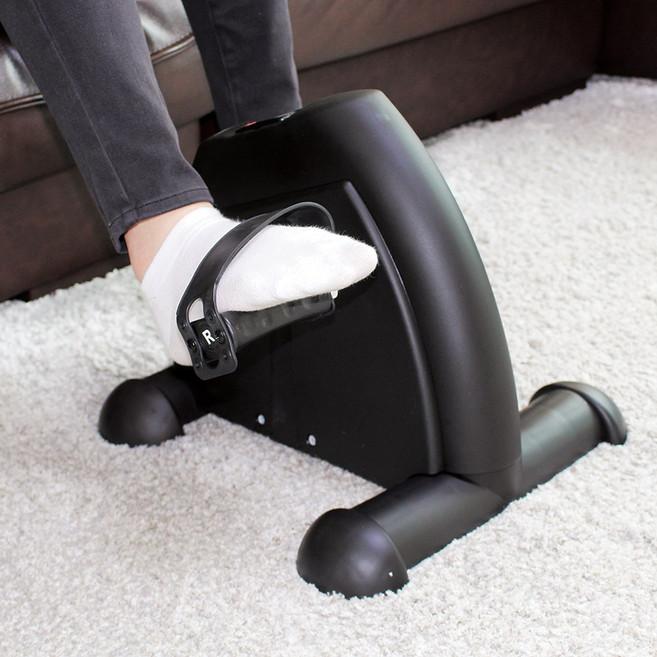 [KC인증] 미니 실내 자전거 + 미끄럼방지패드 저소음 가정용 운동기구, 블랙, 1세대