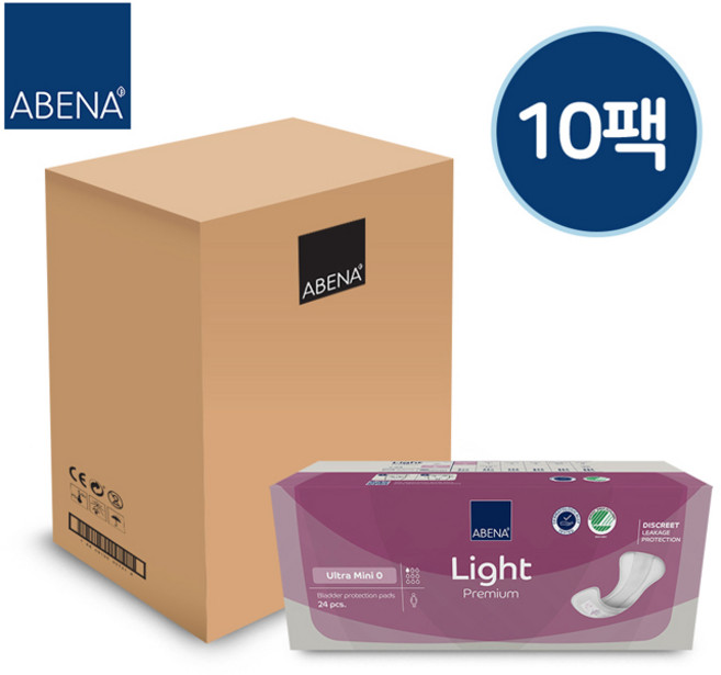 아베나 라이트 패드 여성용 울트라미니 24매*10팩(240개)