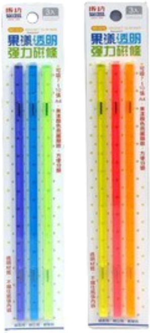 成功SUCCESS 2219 果凍透明強力磁條 磁鐵條, 顏色隨機, 1個