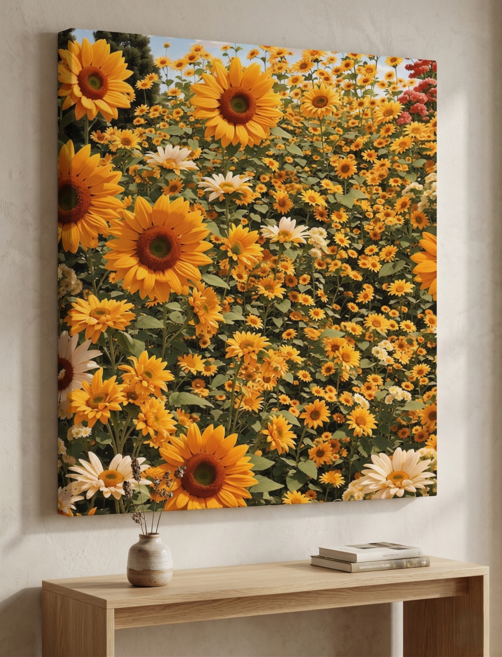 아트퓨즈 황금빛 기운으로 재물 복을 불러오는 인테리어 해바라기 액자, 캔버스, 선택안함